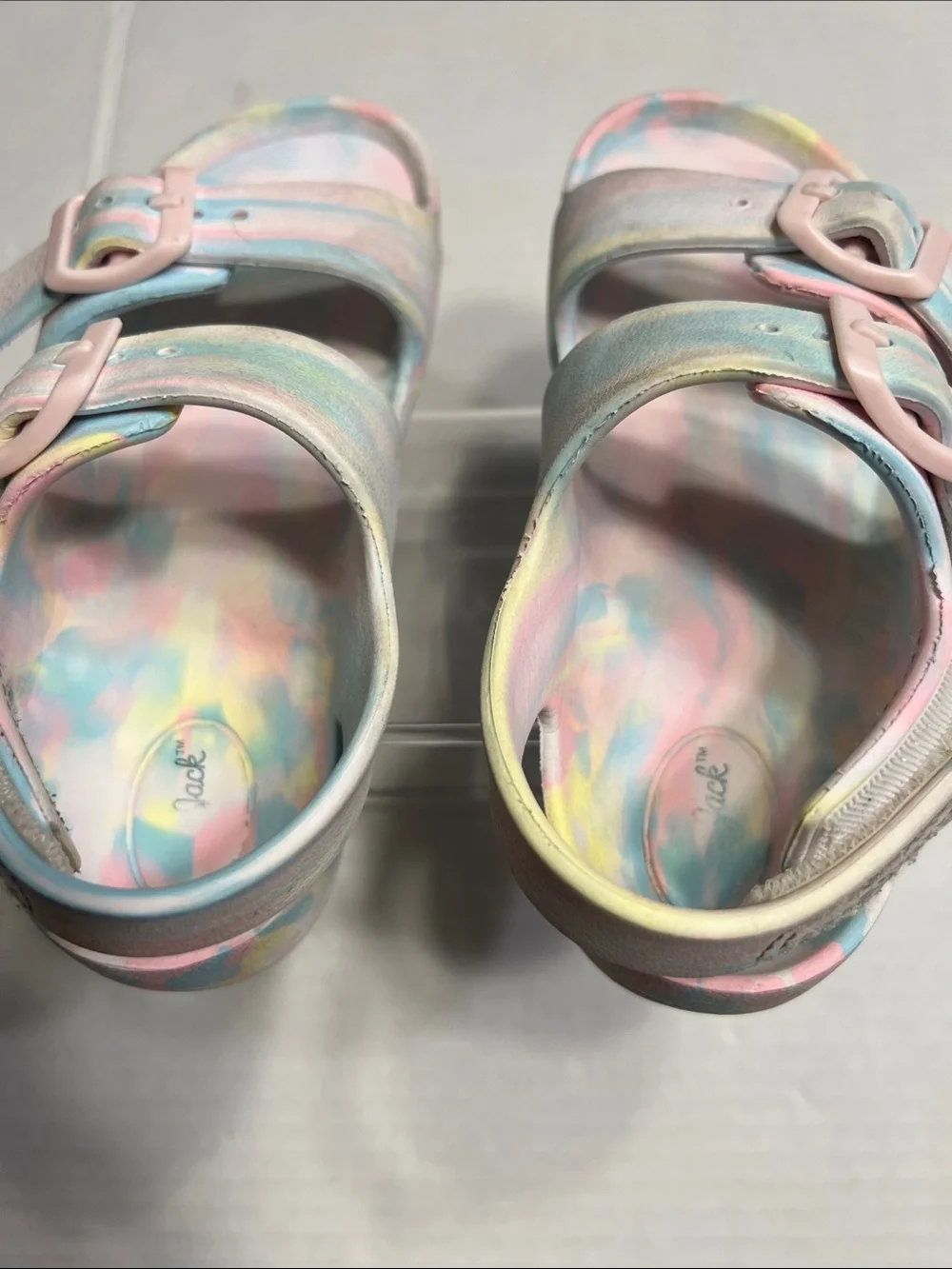 Cat & Jack Pastel Tie-Dye Buckle Sandals - Pink & Blue